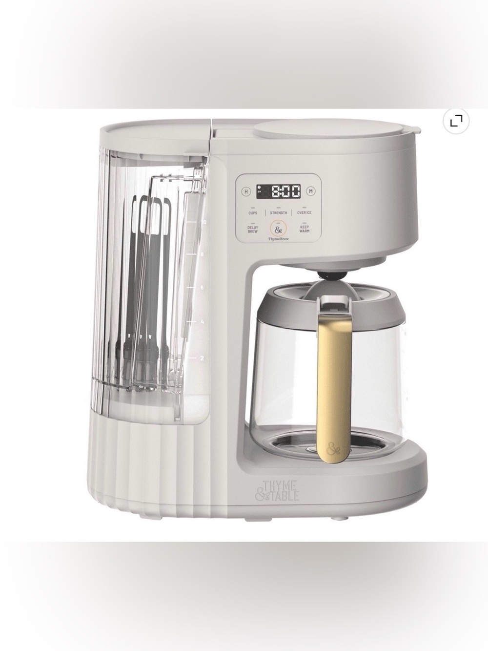 Thyme & Table 12-Cup Programmable Drip Coffee Maker with 60oz Water Reservoir,